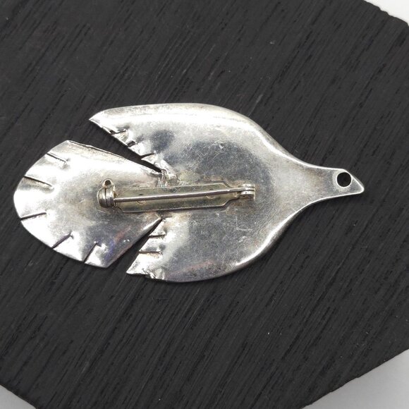 Handmade Sterling Silver 925 Dove Bird Artisan Love Gift Unique Spoon 2.25" Pin - Picture 13 of 14